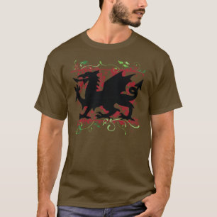 Camiseta O t-shirt escuro dos homens do dragão de Galês