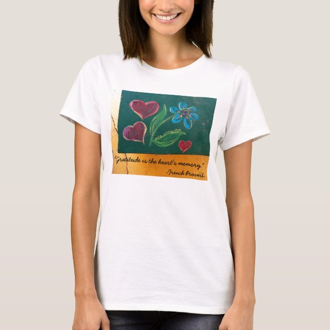 Camiseta O t-shirt/gratitude da mulher (Frente)