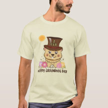 O T-SHIRT GROUNDHOG DIA DOS HOMENS FELIZES DO 2 DE