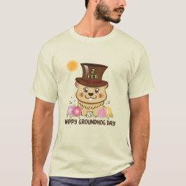 CAMISETA O T-SHIRT GROUNDHOG DIA DOS HOMENS FELIZES DO 2 DE