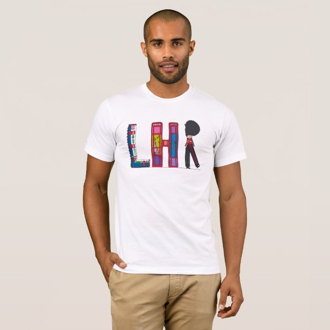 Camiseta O t-shirt | LONDRES dos homens, GB (LHR) (Frente Completa)