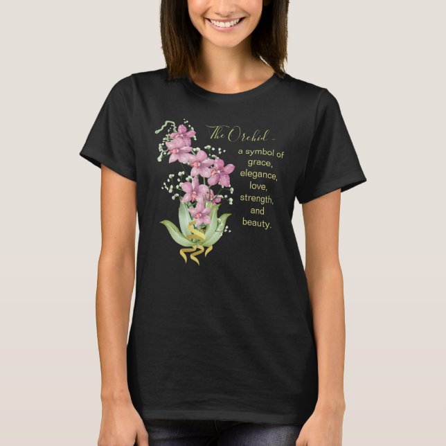 Camiseta O T-Shirt Orquídeo (Preto) (Frente)