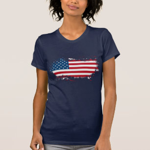 Camiseta O t-shirt patriótico das mulheres