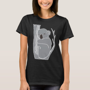 Camiseta O t-shirt preto das mulheres sonolentos do Koala