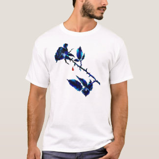 Camiseta O t-shirt preto do espinho do sangue do rosa
