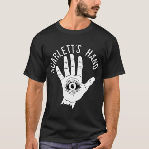 Camiseta O t-shirt preto dos homens do logotipo da mão de