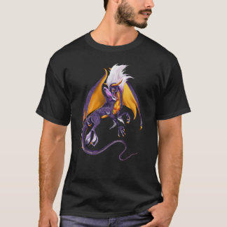 Camiseta O t-shirt roxo do dragão