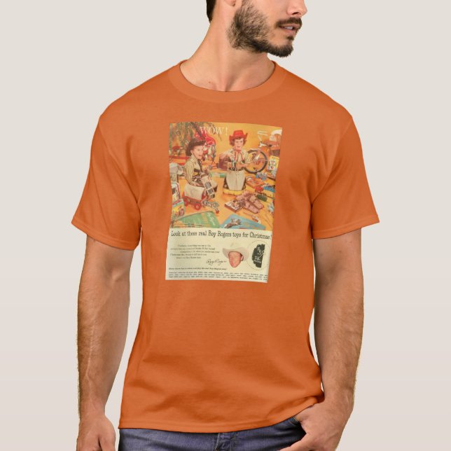 Camiseta O t-shirt Roy Rogers brinca a propaganda 1958 (Frente)
