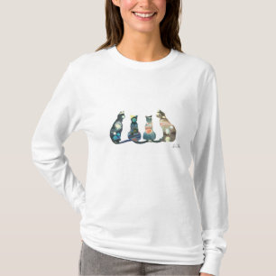 Camiseta O t-shirt sleeved longo das mulheres