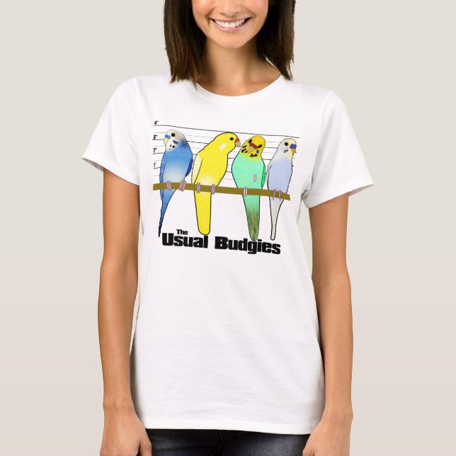 Camiseta O t-shirt usual de Budgies (Frente)