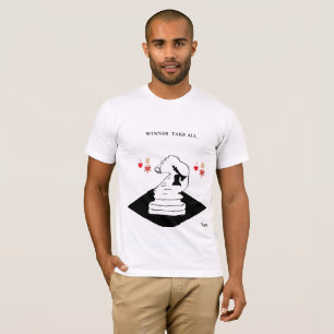 Camiseta O t-shirt/vencedor dos homens toma tudo