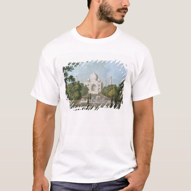 Camiseta O Taj Mahal, Agra, do jardim (Frente)