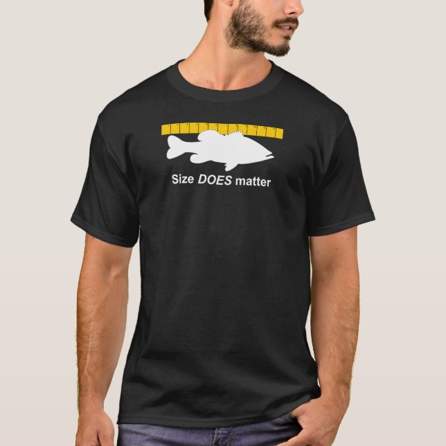 Camiseta O "tamanho importa" - pesca da perda engraçada (Frente)