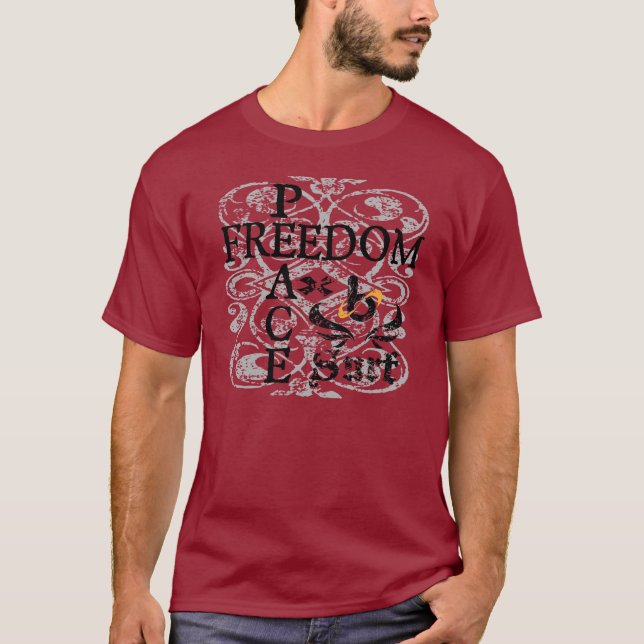 Camiseta O tambor X limitou da "o T do surf liberdade/paz" (Frente)