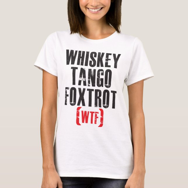 Camiseta O tango do uísque Foxtrot - WTF - preto (Frente)