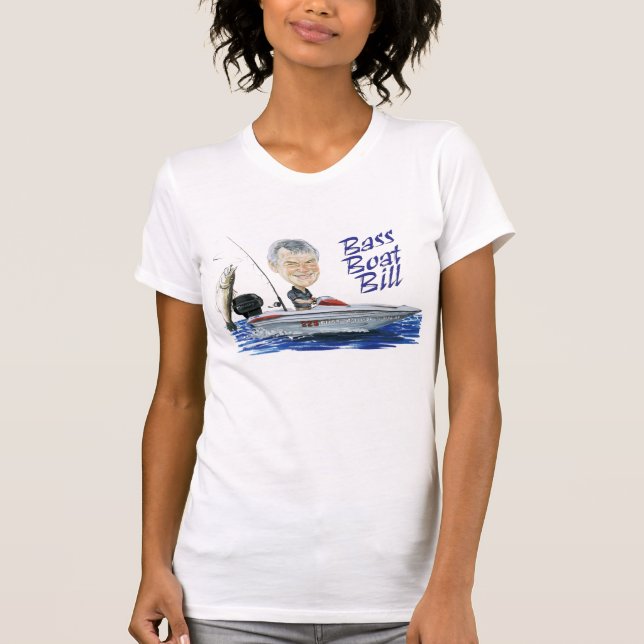 Camiseta O tanque das mulheres baixas de Bill do barco (Frente)