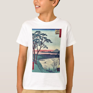 Camiseta O teahouse do avô, Meguro por Andō, Hiroshige