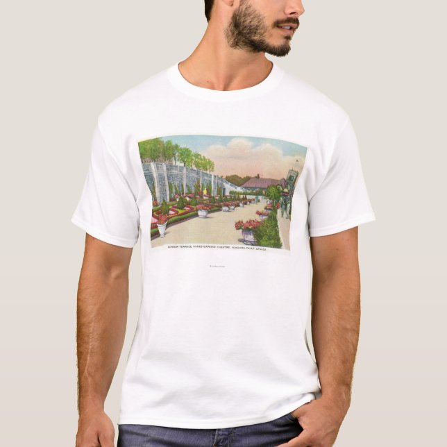 Camiseta O teatro do jardim de Oakes abaixa o terraço (Frente)