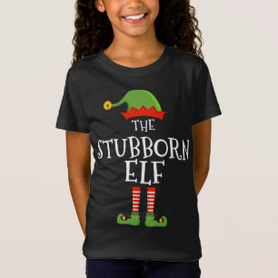 Camiseta O teimoso elf engraçado de natal correspondente à
