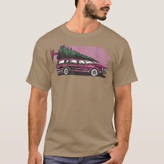Camiseta O telhado do carro de Natal é a árvore de Natal