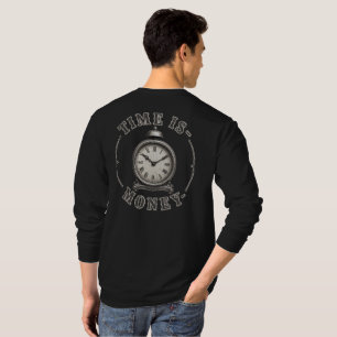 Camiseta O Tempo É Dinheiro Relógio Alarme Vintage Motivaci