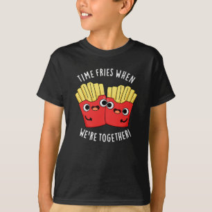 Camiseta O Tempo Frita Quando Estamos Juntos Piada de Comid