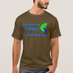 Camiseta O tempo gasto a pescar é o tempo bem gasto 