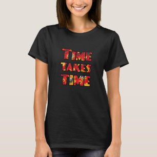 Camiseta O Tempo Leva Tempo Floral Vermelho Sobriedade Recu