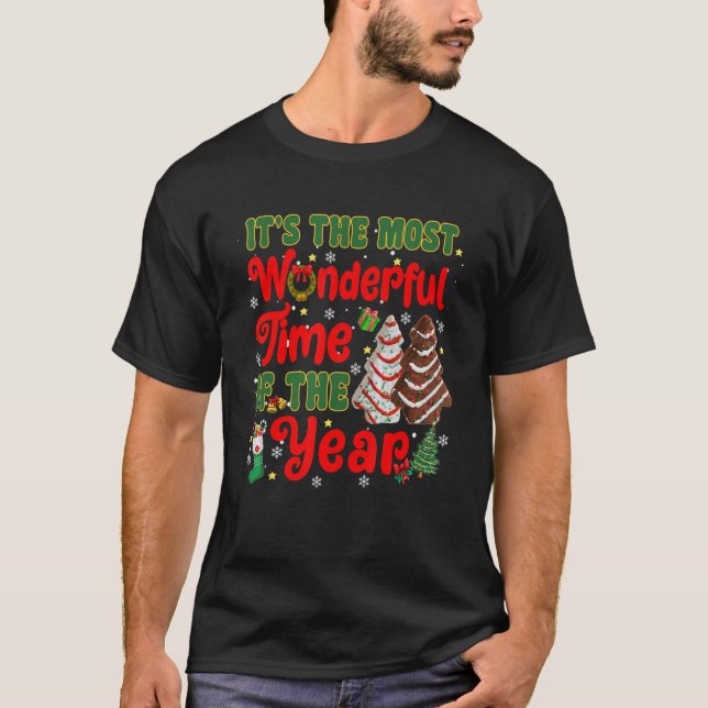 Camiseta O Tempo Mais Maravilhoso Do Bolo De Pica De Natal (Frente)