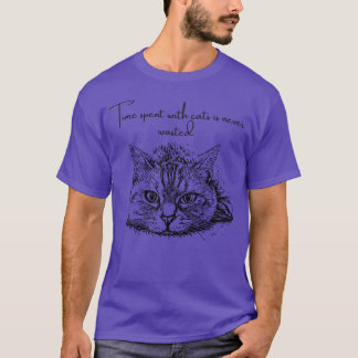 Camiseta O tempo passado com gatos nunca é desperdiçado pel