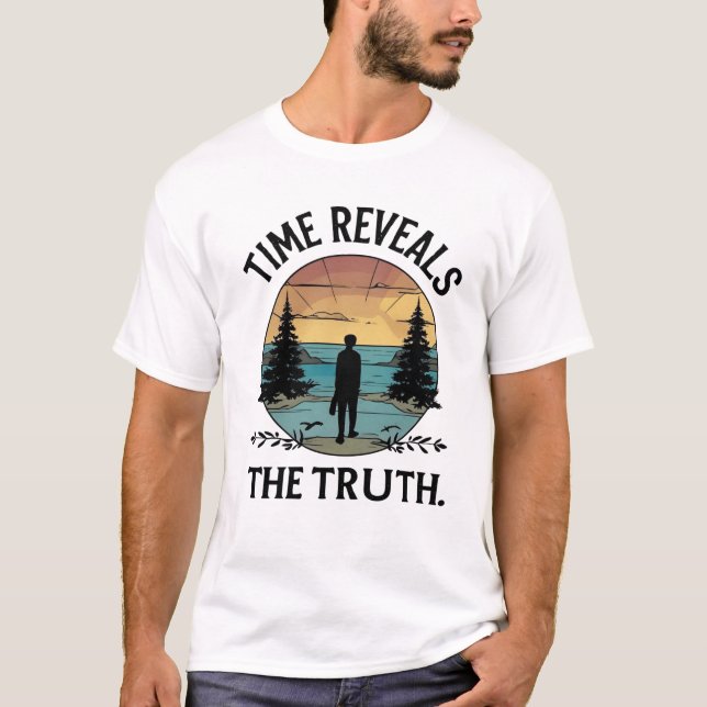 Camiseta O tempo revela a verdade - a Design de reflexão da (Frente)