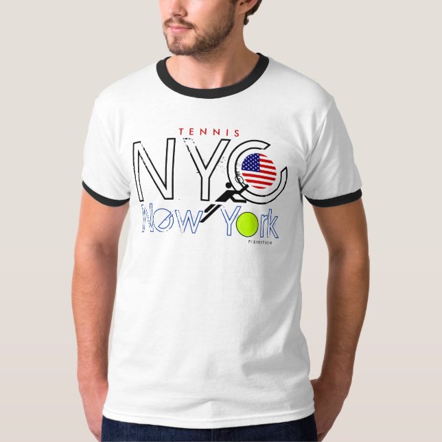 Camiseta O tênis E.U. de NYC abre o t-shirt (Frente)