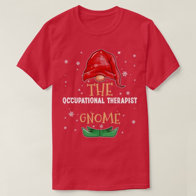 Camiseta O terapeuta ocupacional Gnome Family Matching C (Frente do Design)