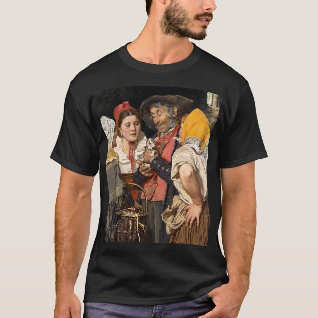 Camiseta O tesouro do velho (o gato) (de Karl Gussow) (Frente)