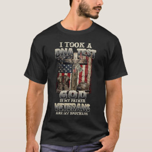 Camiseta O Teste De DNA Deus É Meu Pai Veteranos São Meus I