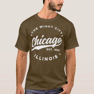 Camiseta O Texto Branco da cidade de Windy Chicago