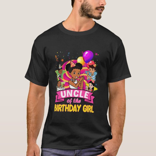 Camiseta O Tio Da Festa De Festa De Boneca De Aniversário (Frente)
