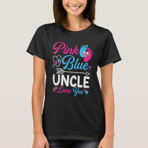 Camiseta O Tio Rosa Ou Azul Te Ama Um Sexo De Bebê Engraçad
