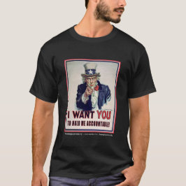 Camiseta O tio Sam diz que "me mantenha responsável "