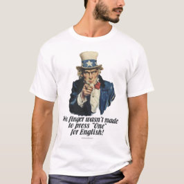 Camiseta O tio Sam não pressiona um para o inglês