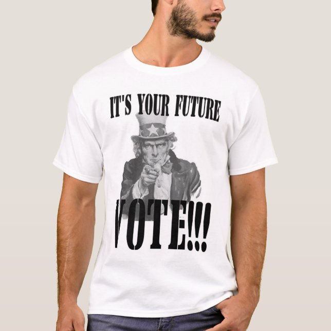 Camiseta O tio Sam quê-lo VOTAR!!! (Frente)