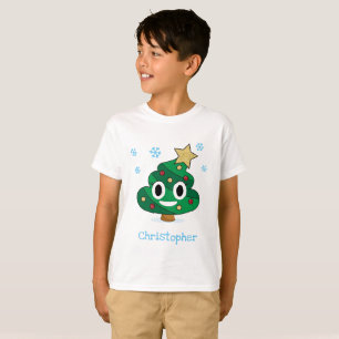 Camiseta O tombadilho Emoji da árvore de Natal caçoa o