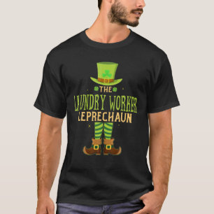 Camiseta O Trabalhador De Lavanderia Leprechaun Funny Match