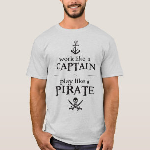 Camiseta O trabalho como um capitão, jogo gosta de um