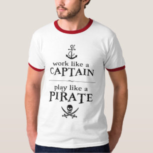 Camiseta O trabalho como um capitão, jogo gosta de um