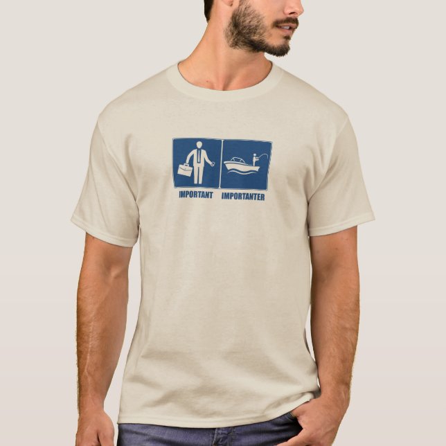 Camiseta O Trabalho É Importante, A Pesca É Importante (Frente)