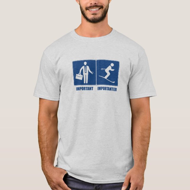 Camiseta O Trabalho É Importante, O Esqui É Importante (Frente)