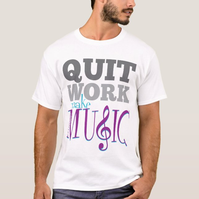 Camiseta O trabalho parado, faz o t-shirt da música (Frente)
