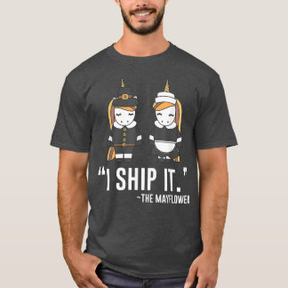 Camiseta O tradicional Unicorn Pilgrim Envia-O Humor Engraç