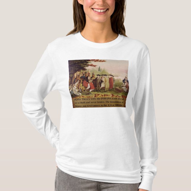 Camiseta O Tratado de Penn com os indianos em 1682, c.1840 (Frente)